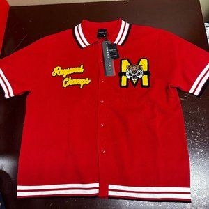 Smoke Rise Mens Red Regional Champs Shorts Sleeve Collared Varsity Shirt Size XL